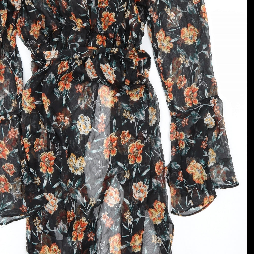 Newlook Womens Black Floral  A-Line  Size 16