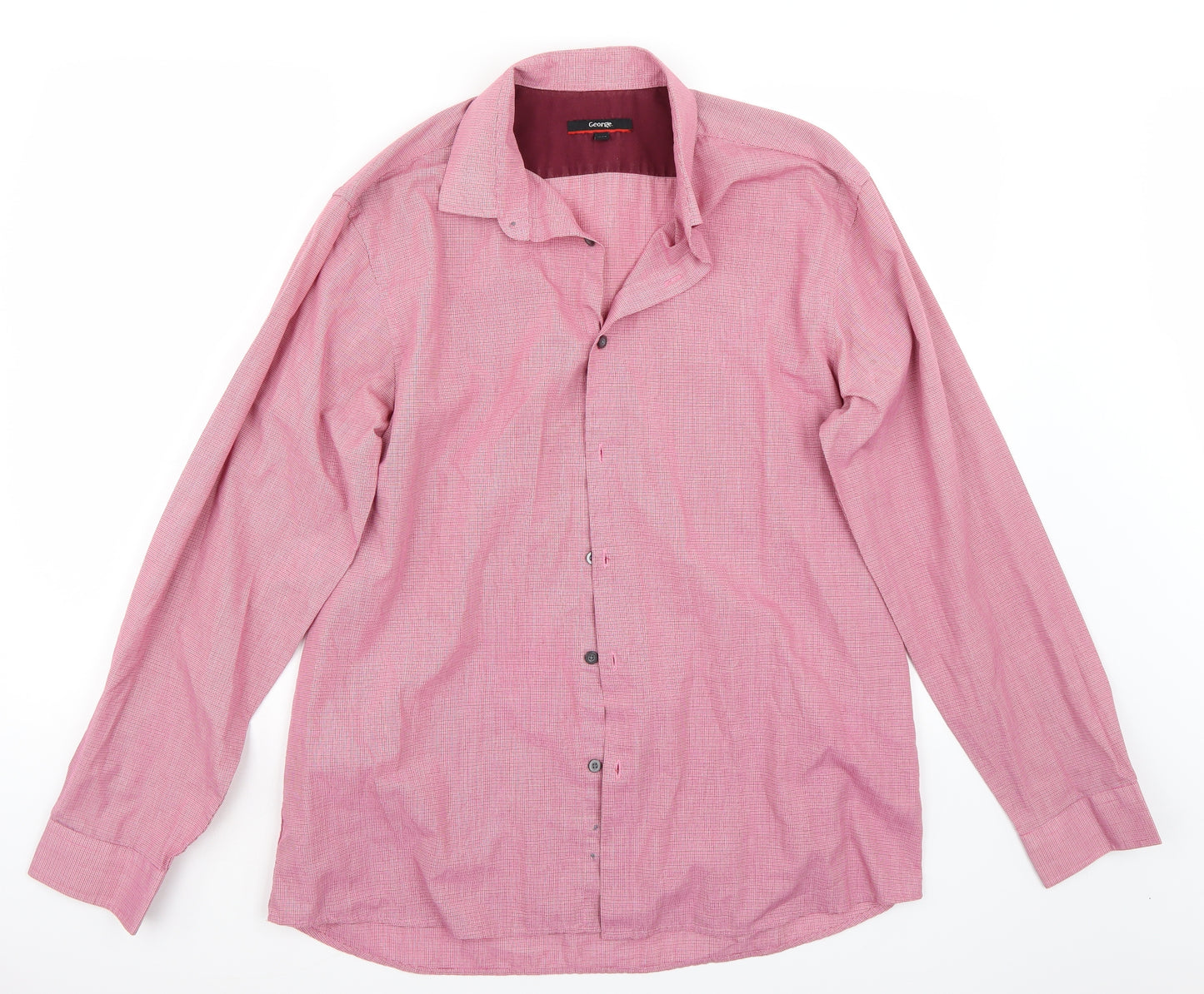 George Mens Red    Button-Up Size 16.5