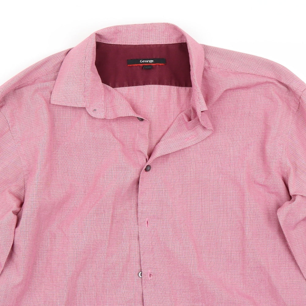 George Mens Red    Button-Up Size 16.5