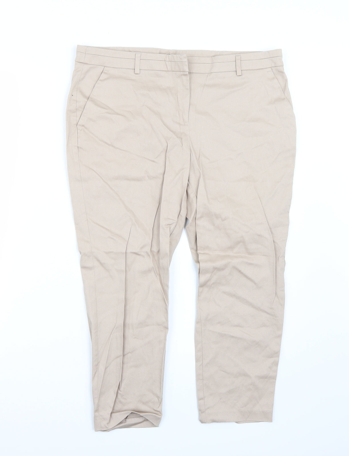 Primark Womens Beige   Cropped Trousers Size 12