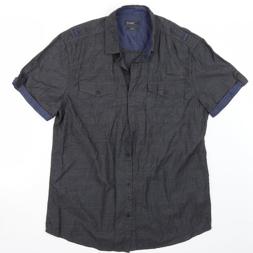 Peacocks Mens Grey    Button-Up Size L