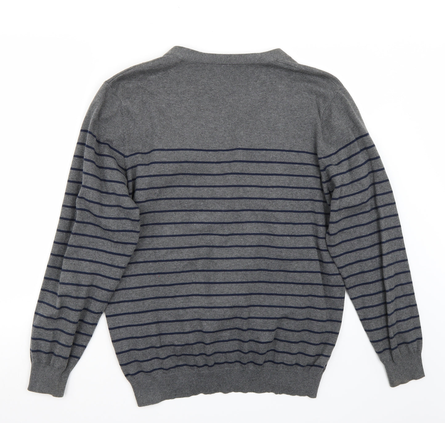 George Womens Grey Striped  Cardigan Jumper Size L