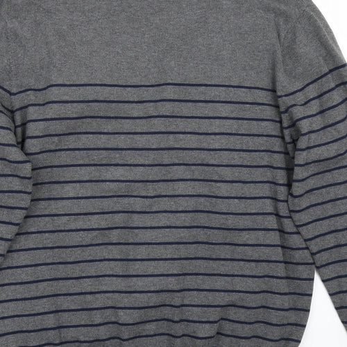 George Womens Grey Striped  Cardigan Jumper Size L