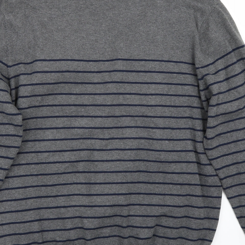 George Womens Grey Striped  Cardigan Jumper Size L