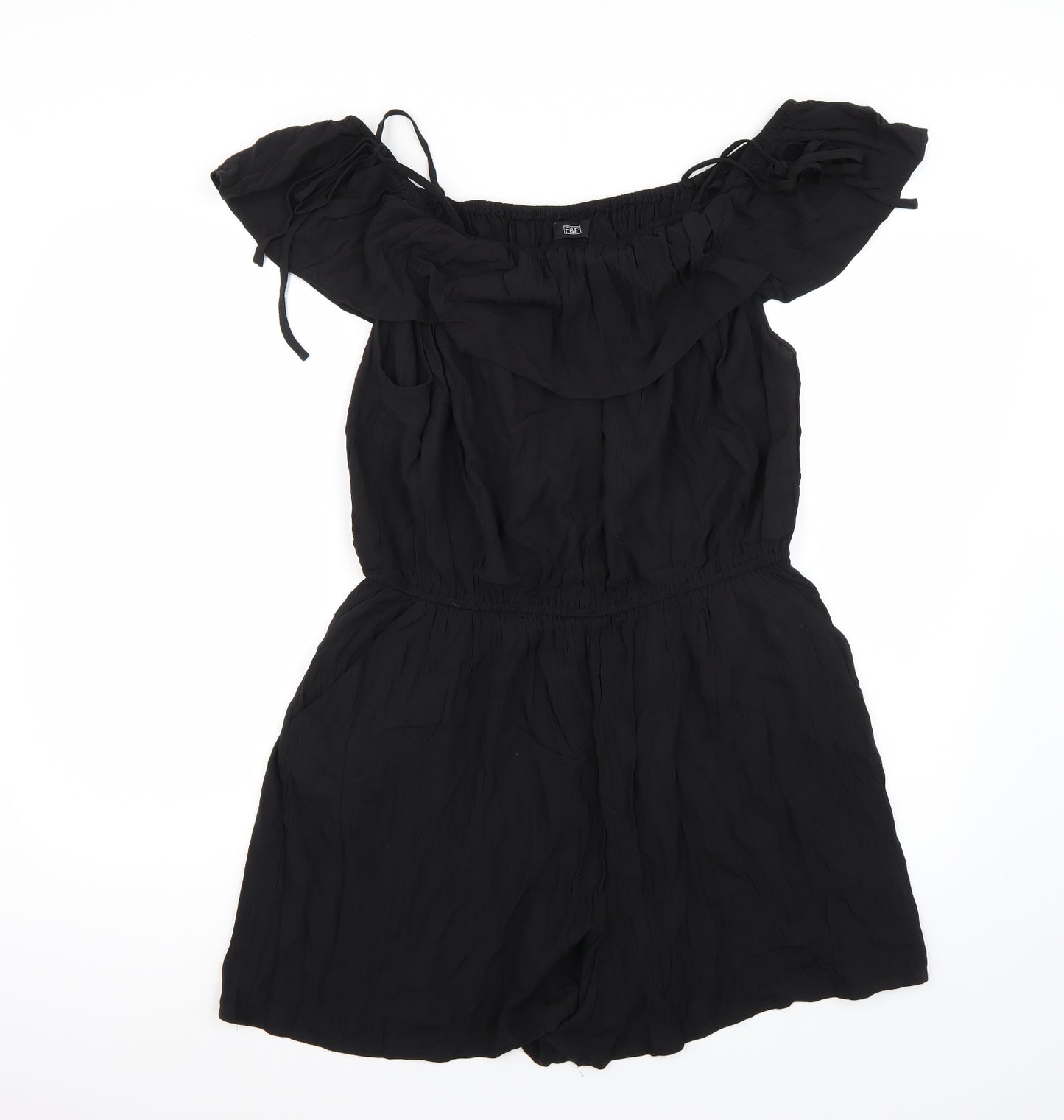 F&F Womens Black   Playsuit One-Piece Size 16