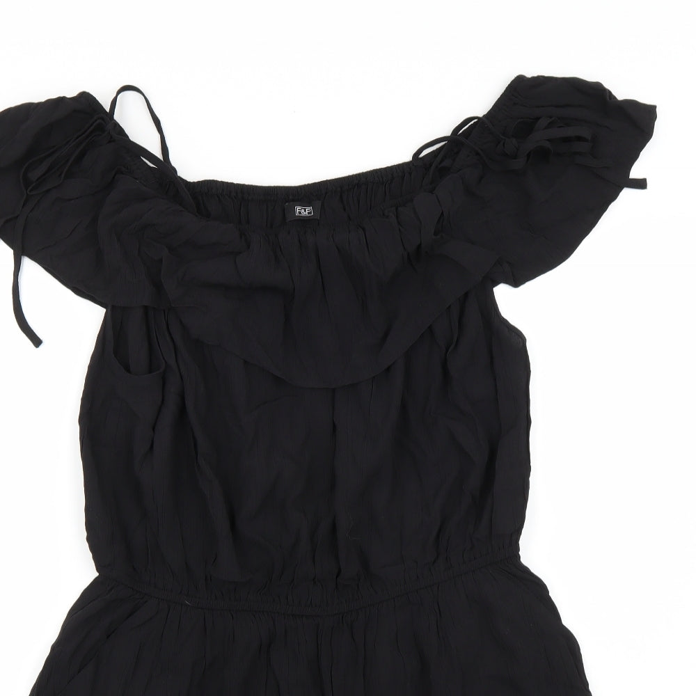 F&F Womens Black   Playsuit One-Piece Size 16