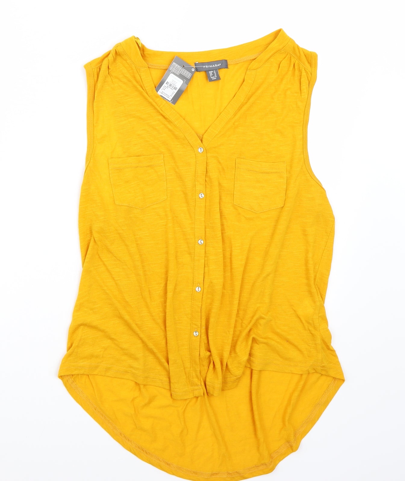 Primark Womens Yellow   Basic Tank Size 14