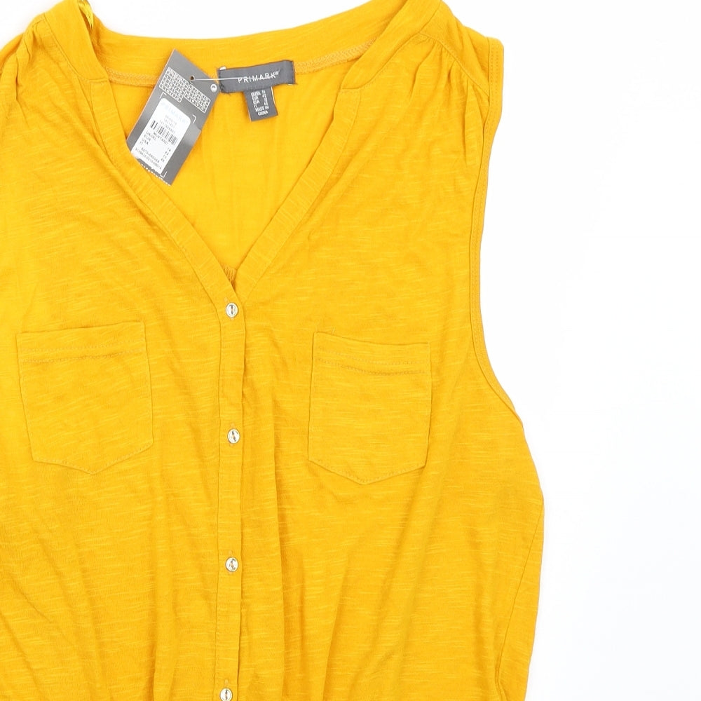 Primark Womens Yellow   Basic Tank Size 14