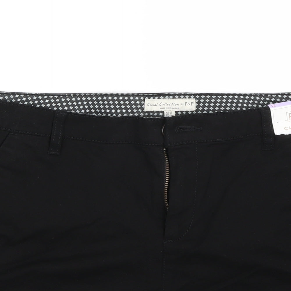 F&F Womens Black   Bermuda Shorts Size 12