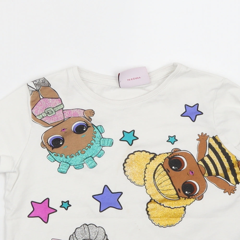 LOL Girls White   Basic T-Shirt Size 5-6 Years