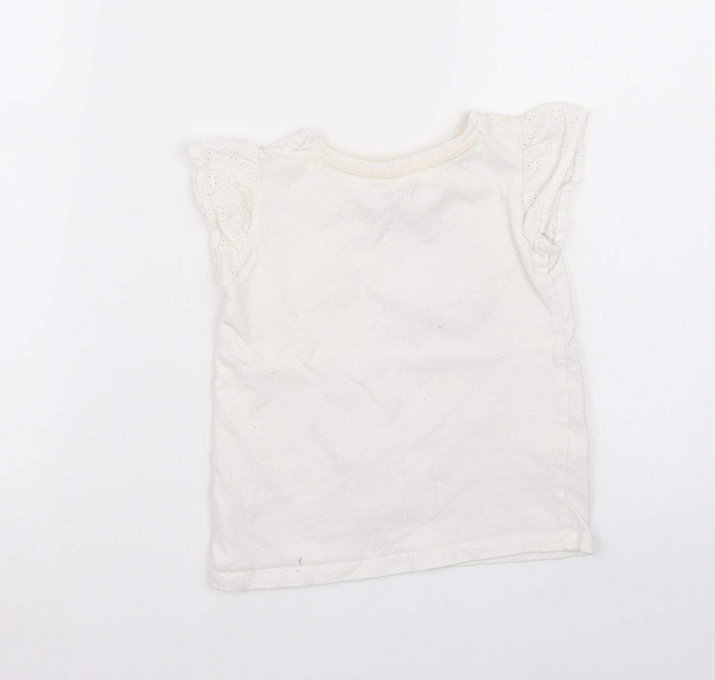 Nutmeg Girls White   Basic T-Shirt Size 5-6 Years
