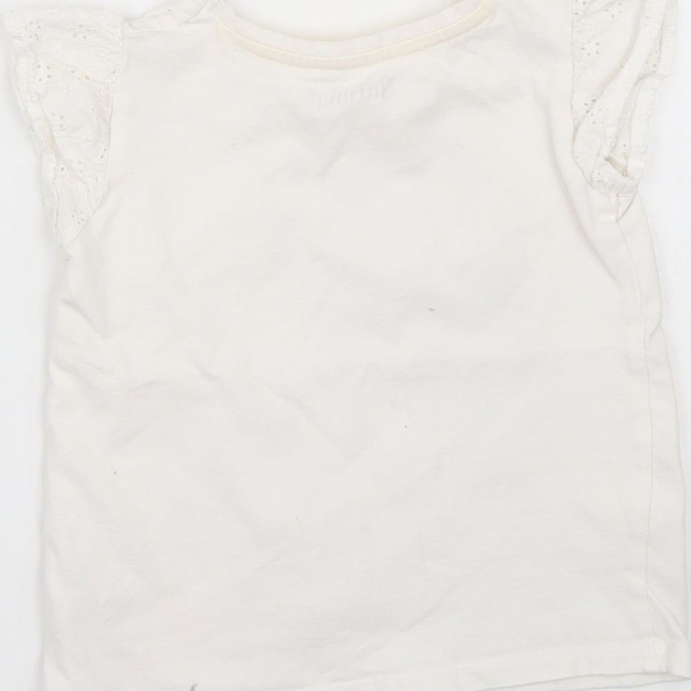 Nutmeg Girls White   Basic T-Shirt Size 5-6 Years