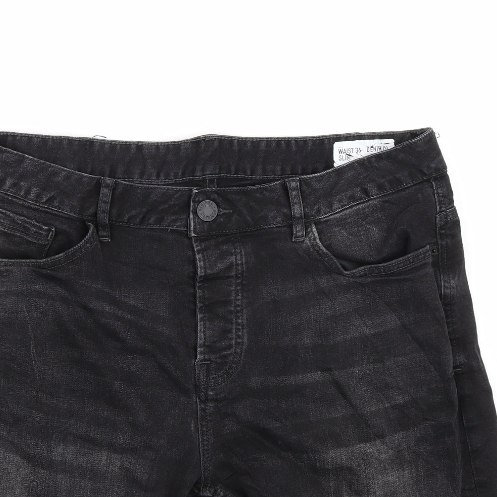 Denim & Co. Mens Black   Bermuda Shorts Size 36