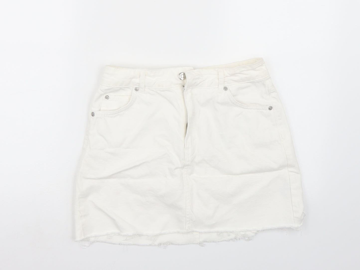 Topshop Womens White   A-Line Skirt Size 10