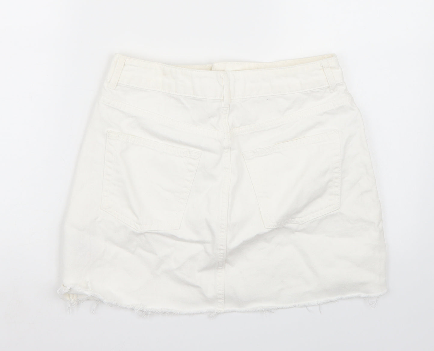 Topshop Womens White   A-Line Skirt Size 10