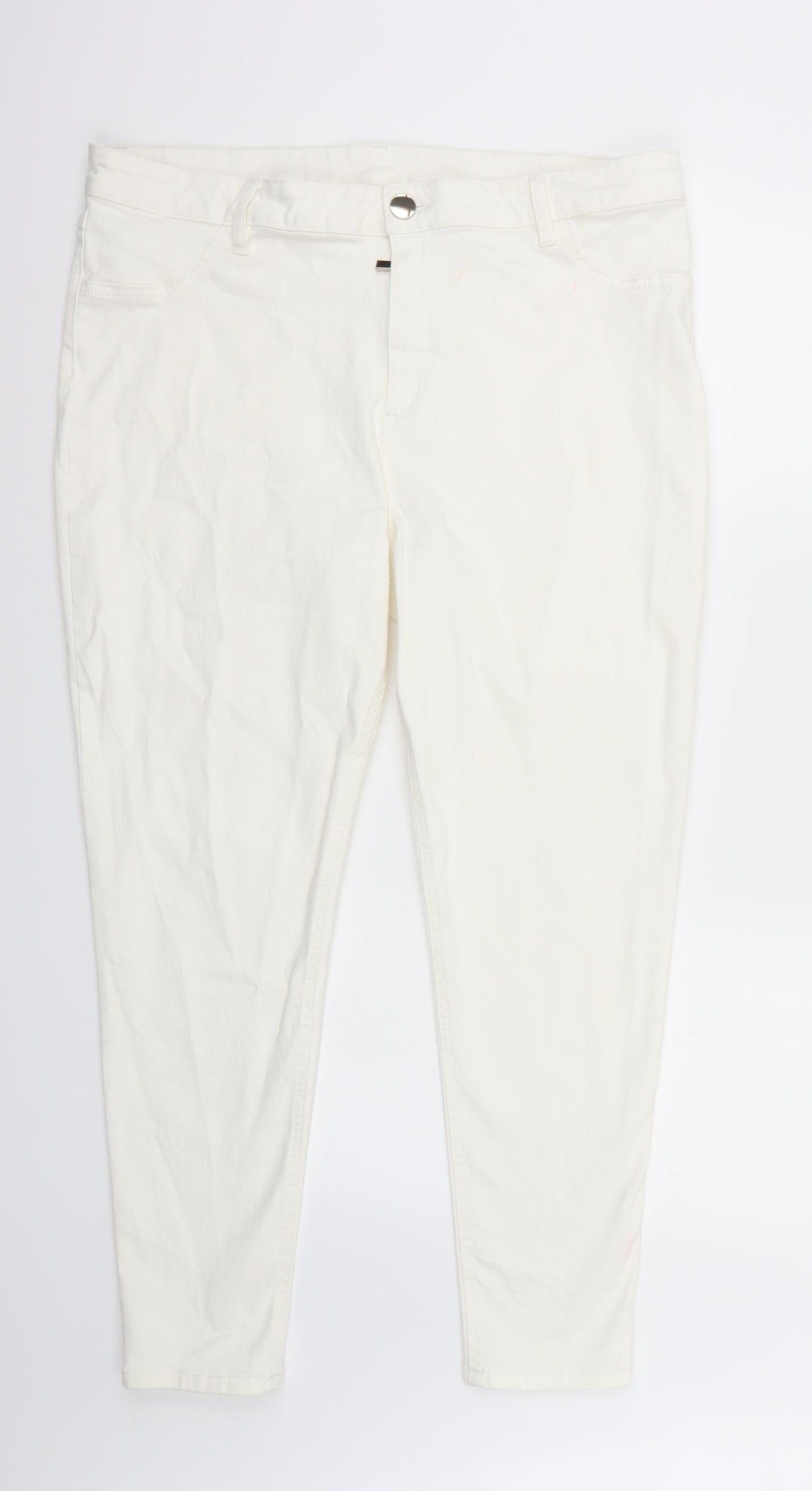 Preworn Womens White   Straight Jeans Size 18 L27 in