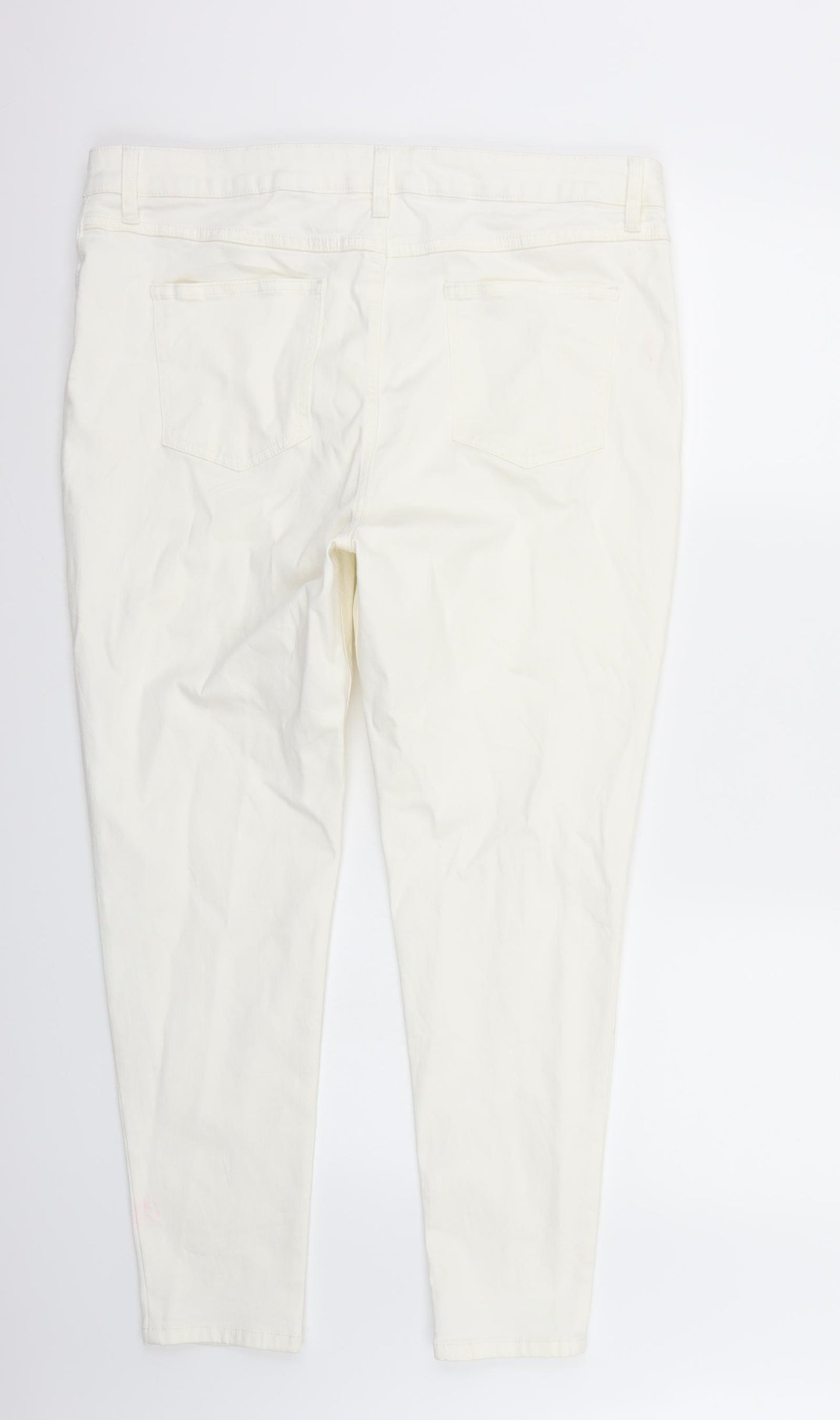 Preworn Womens White   Straight Jeans Size 18 L27 in