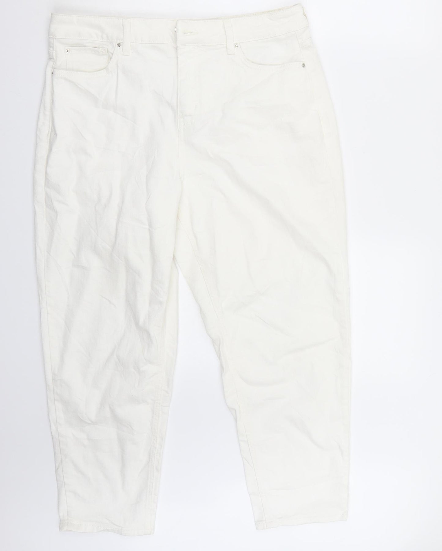 Marks and Spencer Womens White   Straight Jeans Size 14 L26.5 in