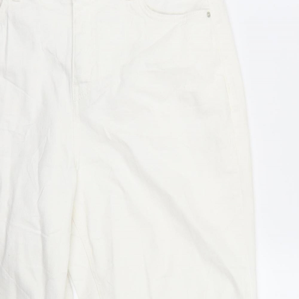 Marks and Spencer Womens White   Straight Jeans Size 14 L26.5 in