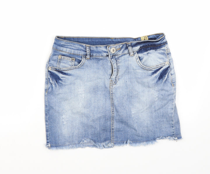 Select Womens Blue A-Line Skirt Size 12