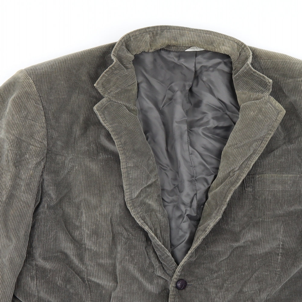 The corduroy club  Mens Grey  Rayon Jacket Coat Size 48