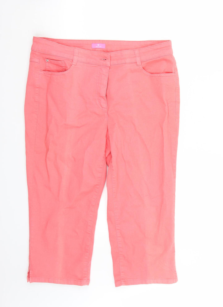 Basler Womens Pink Cotton Cropped Jeans Size 34 in