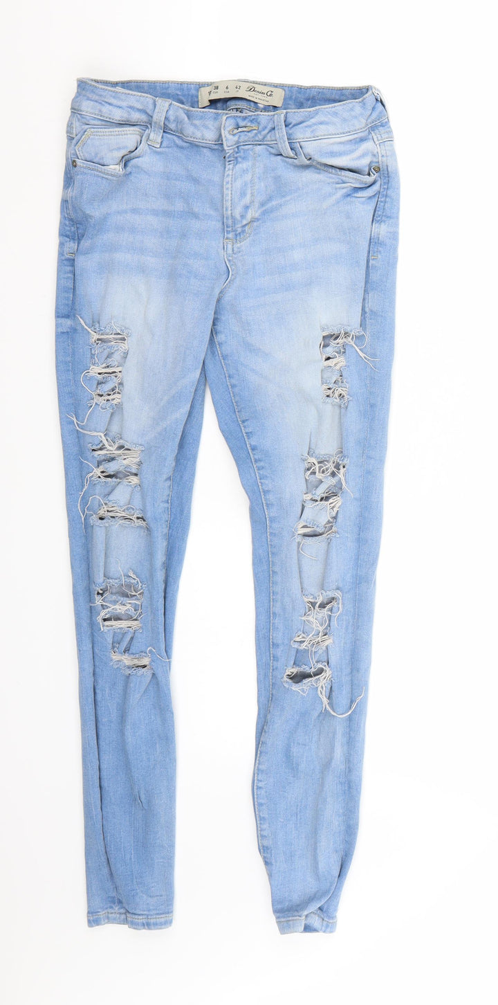 Denim & Co. Womens Blue Cropped Jeans Size 10 L28 in