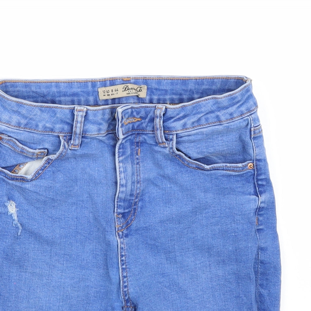 Denim & Co. Womens Blue   Cropped Jeans Size 12