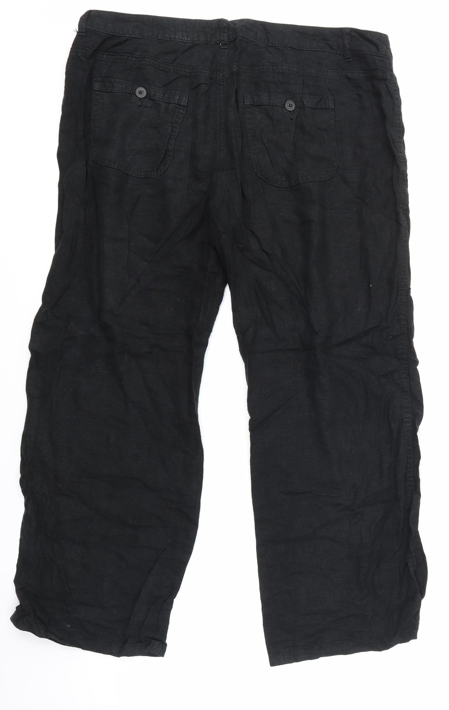 Marks and Spencer Womens Black   Cropped Trousers Size 16