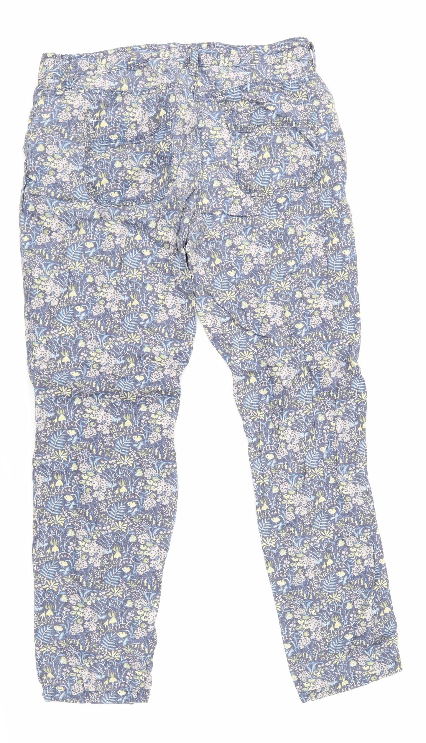 NEXT Womens Blue Floral  Chino Trousers Size 12