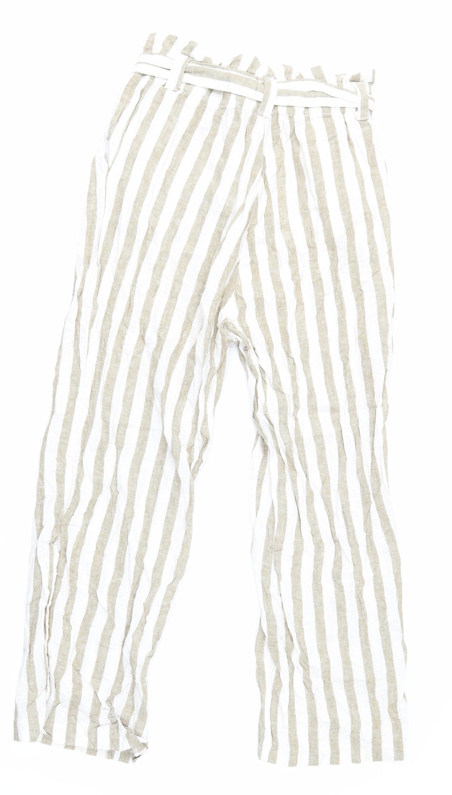 Stradivarius Womens Beige Striped  Trousers  Size M
