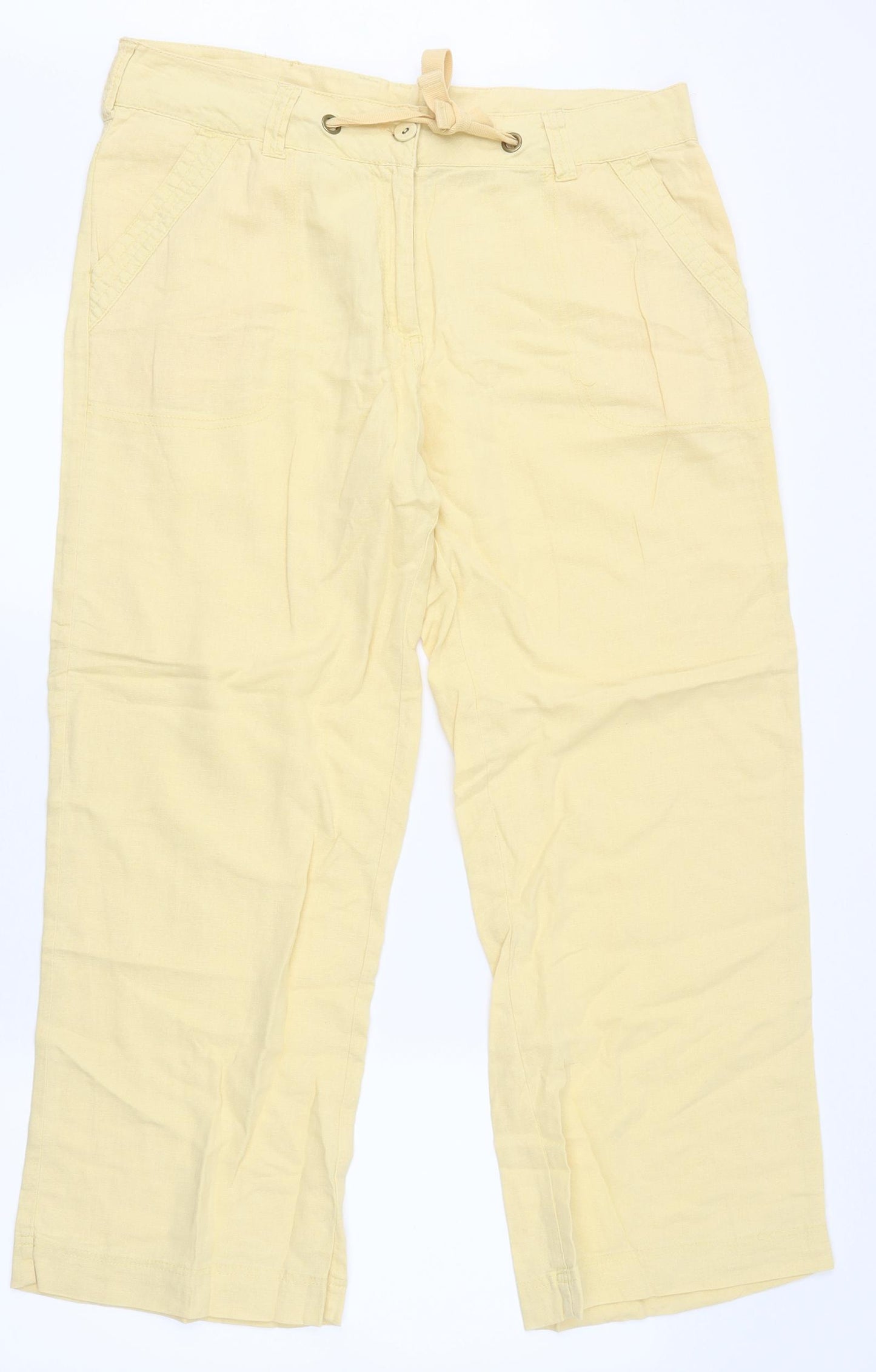 M&Co Womens Yellow   Trousers  Size 14