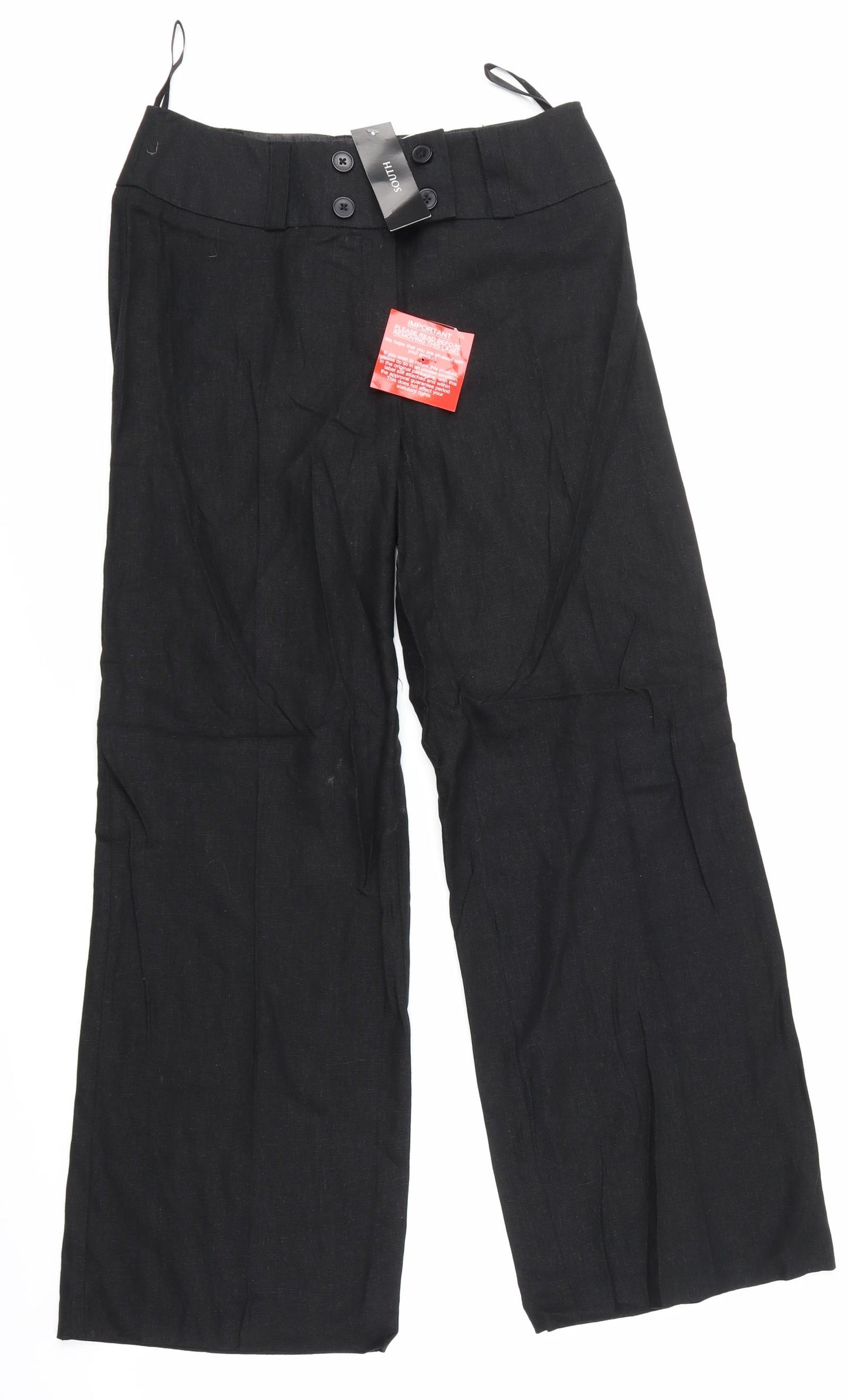 South Womens Black   Trousers  Size 10 L29 in