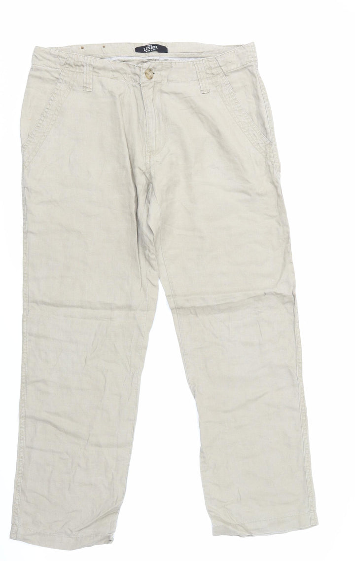 H&M Womens Beige   Trousers  Size 34 in L32 in