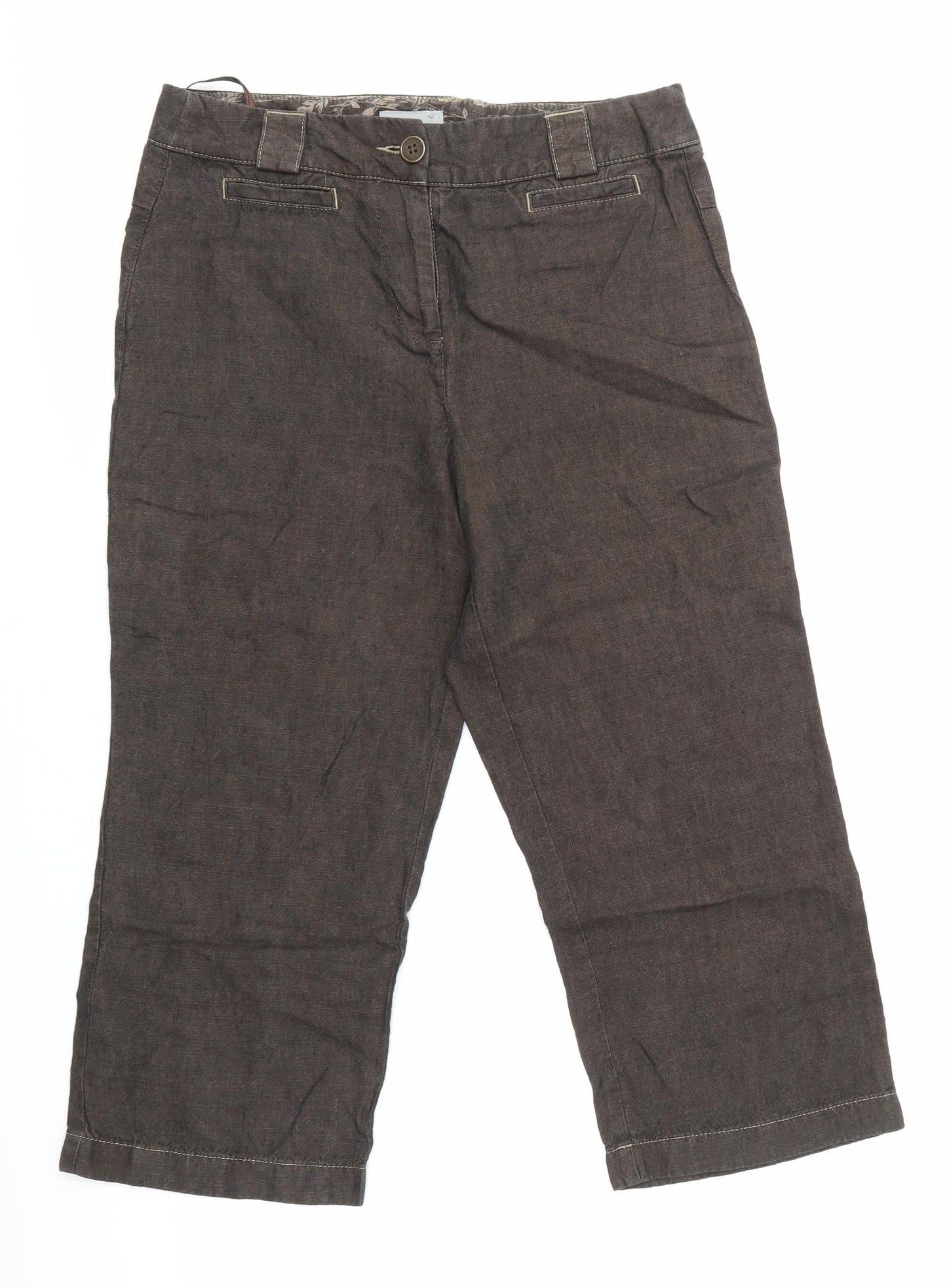 Per Una Womens Brown   Cropped Trousers Size 10