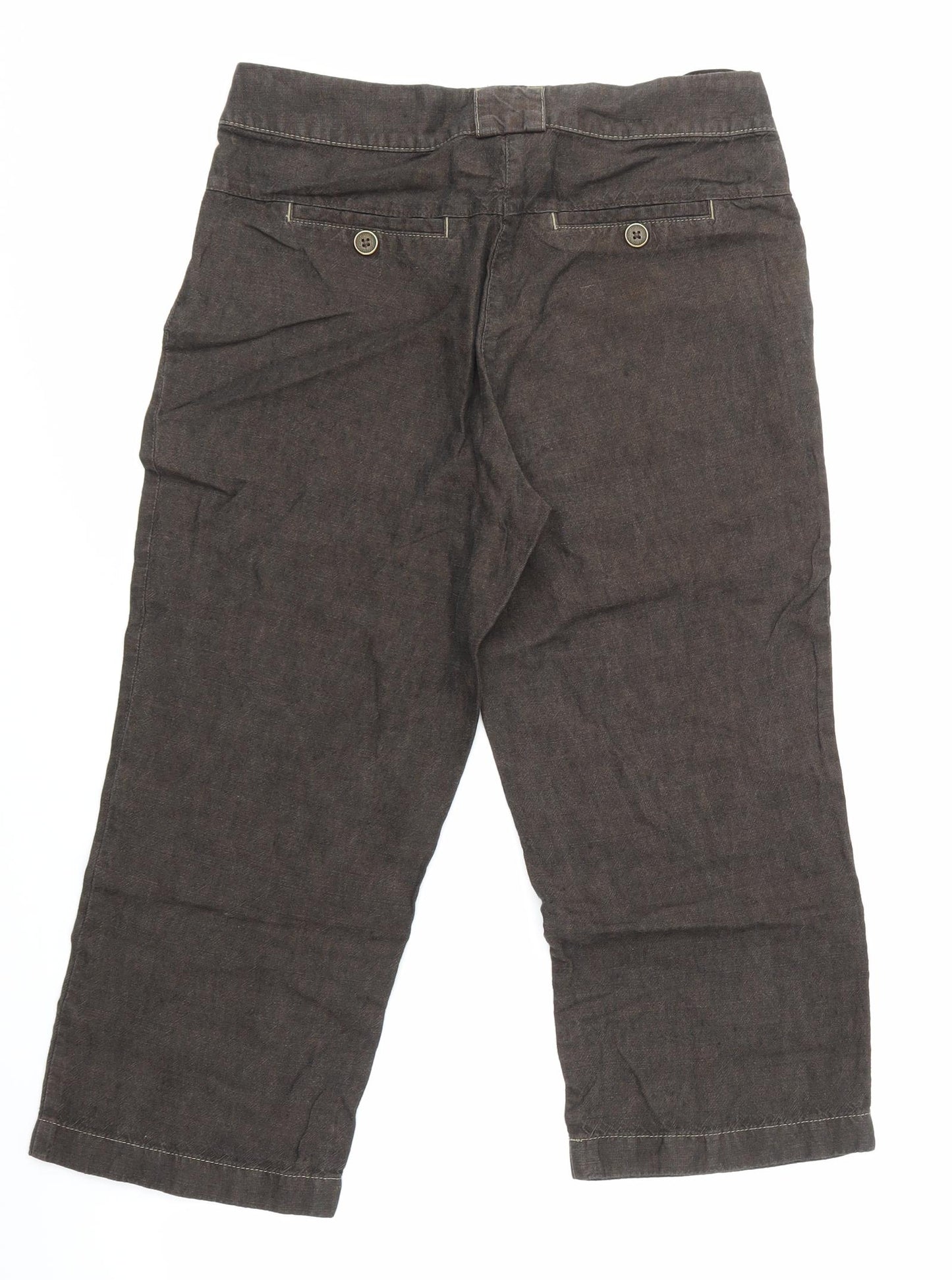 Per Una Womens Brown   Cropped Trousers Size 10