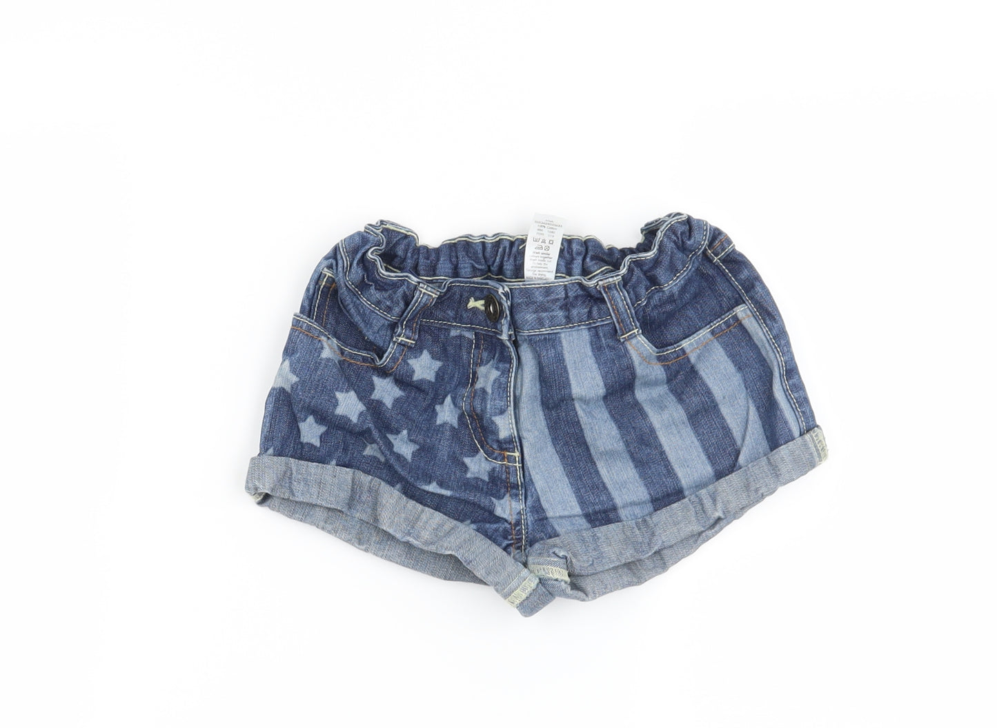 George Girls Blue   Cut-Off Shorts Size 6-7 Years - Stars and Stripes
