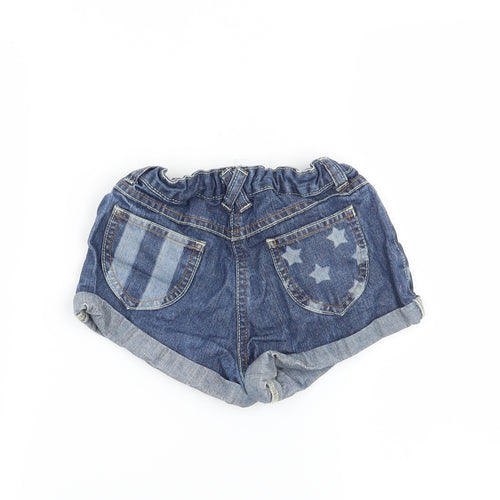 George Girls Blue   Cut-Off Shorts Size 6-7 Years - Stars and Stripes