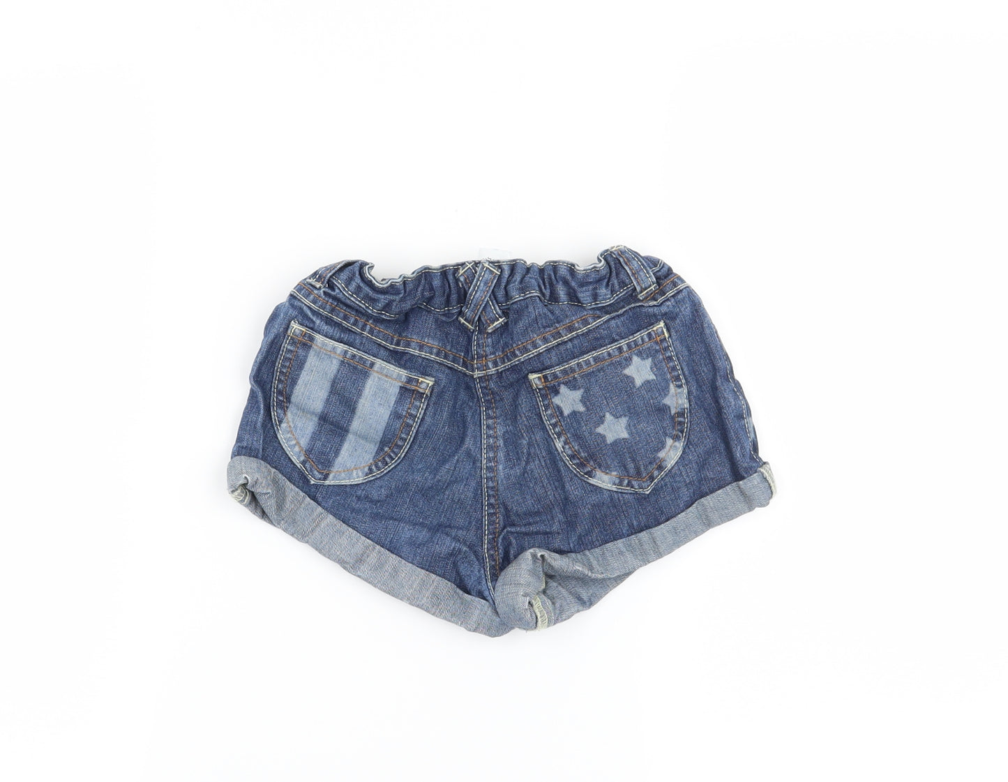 George Girls Blue   Cut-Off Shorts Size 6-7 Years - Stars and Stripes