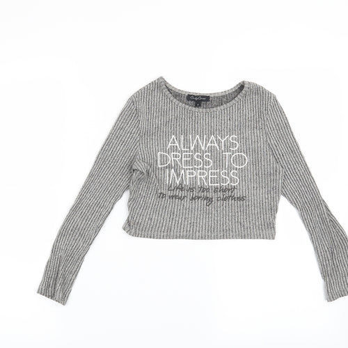 Candy Couture Girls Grey   Pullover Sweatshirt Size 9 Years  - Always dress to impress