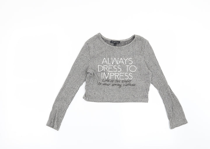 Candy Couture Girls Grey   Pullover Sweatshirt Size 9 Years  - Always dress to impress