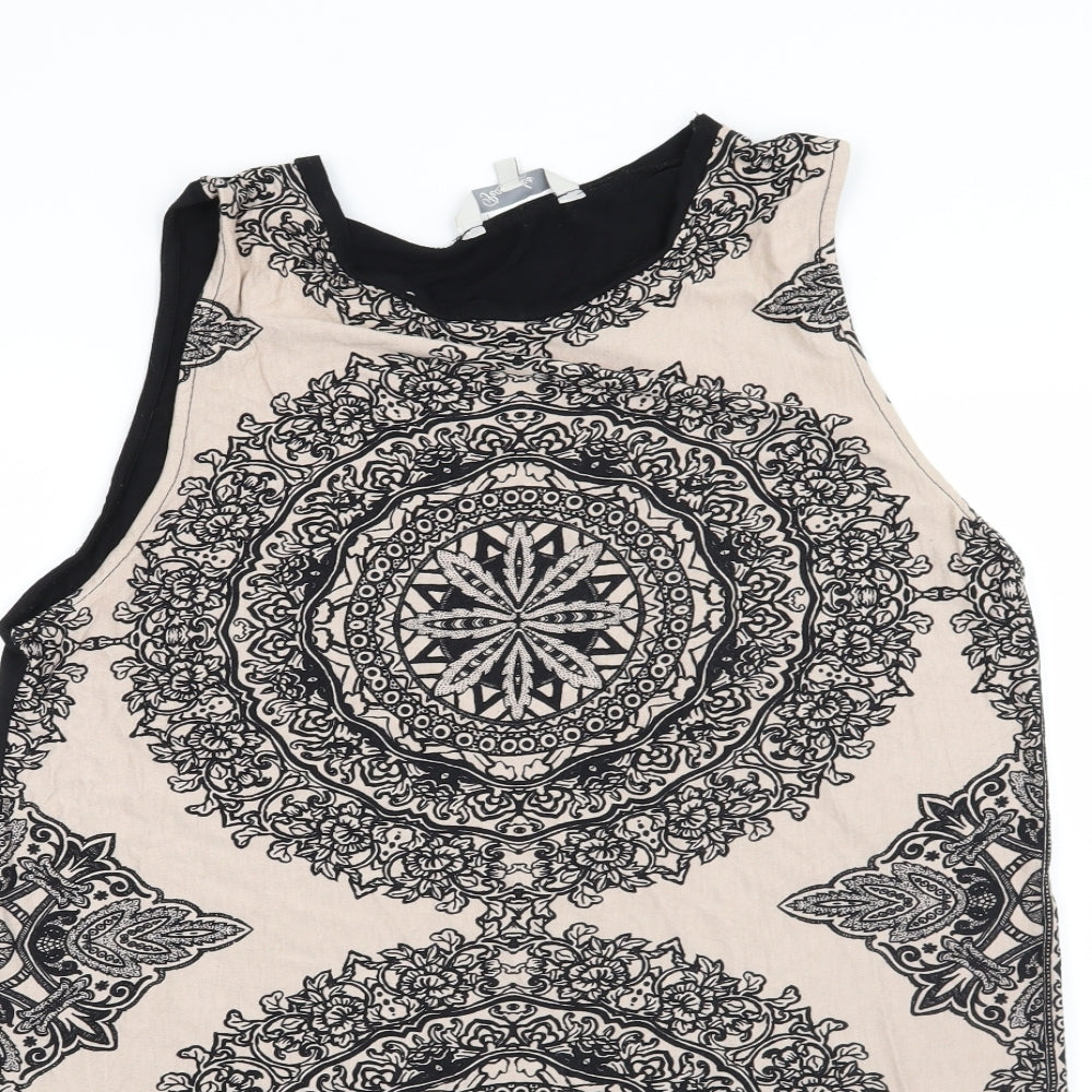 Peacocks Womens Beige Paisley  Basic Blouse Size 16