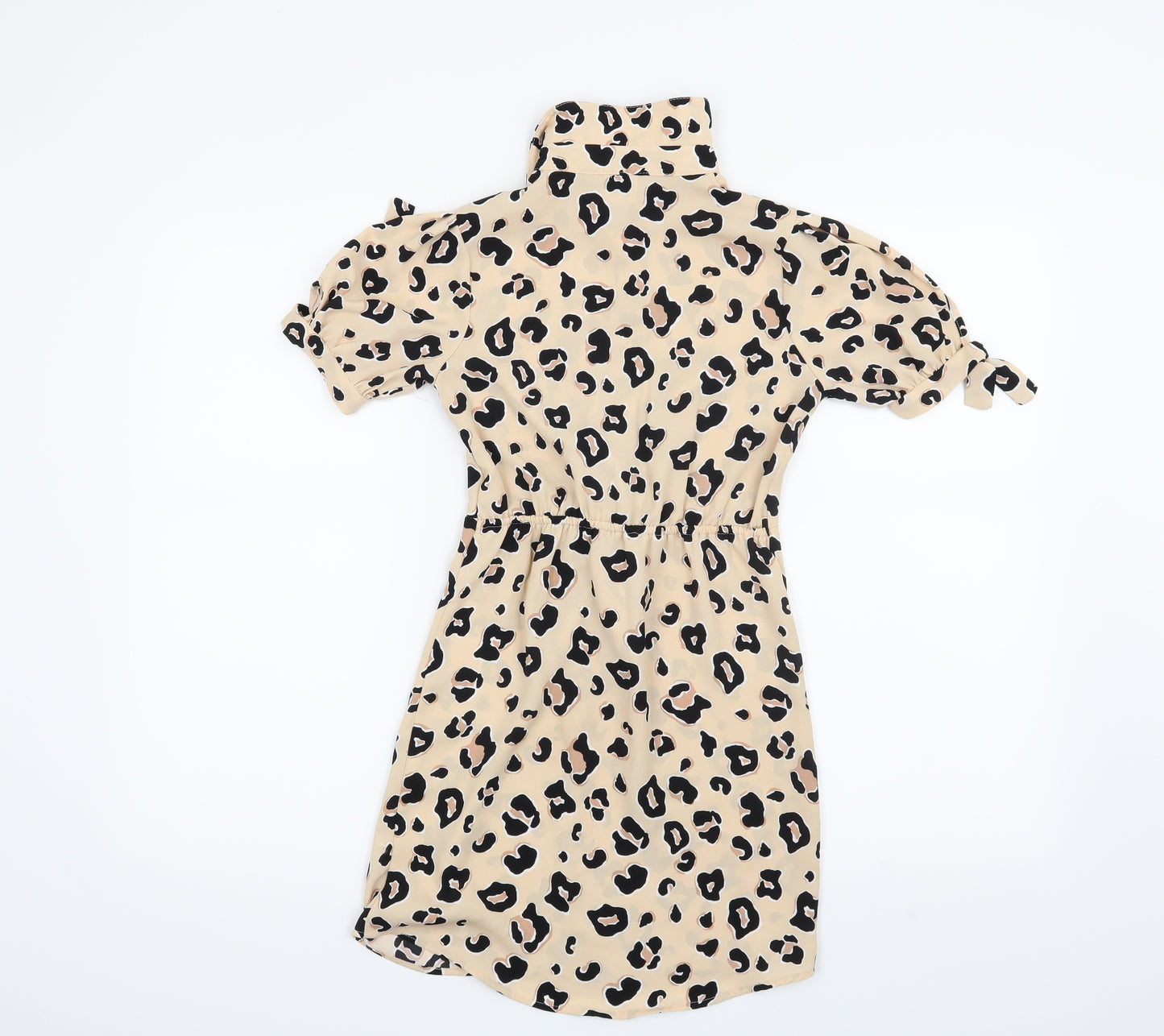 River Island Girls Beige Animal Print  Shirt Dress  Size 8 Years