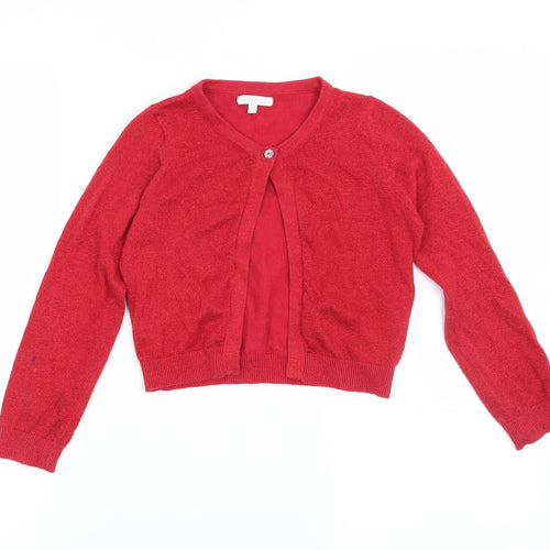 Blue Zoo Girls Red   Cardigan Jumper Size 6-7 Years
