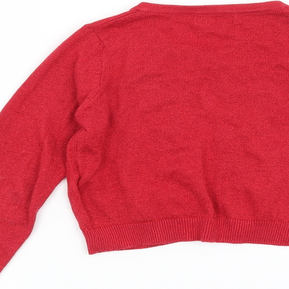 Blue Zoo Girls Red   Cardigan Jumper Size 6-7 Years