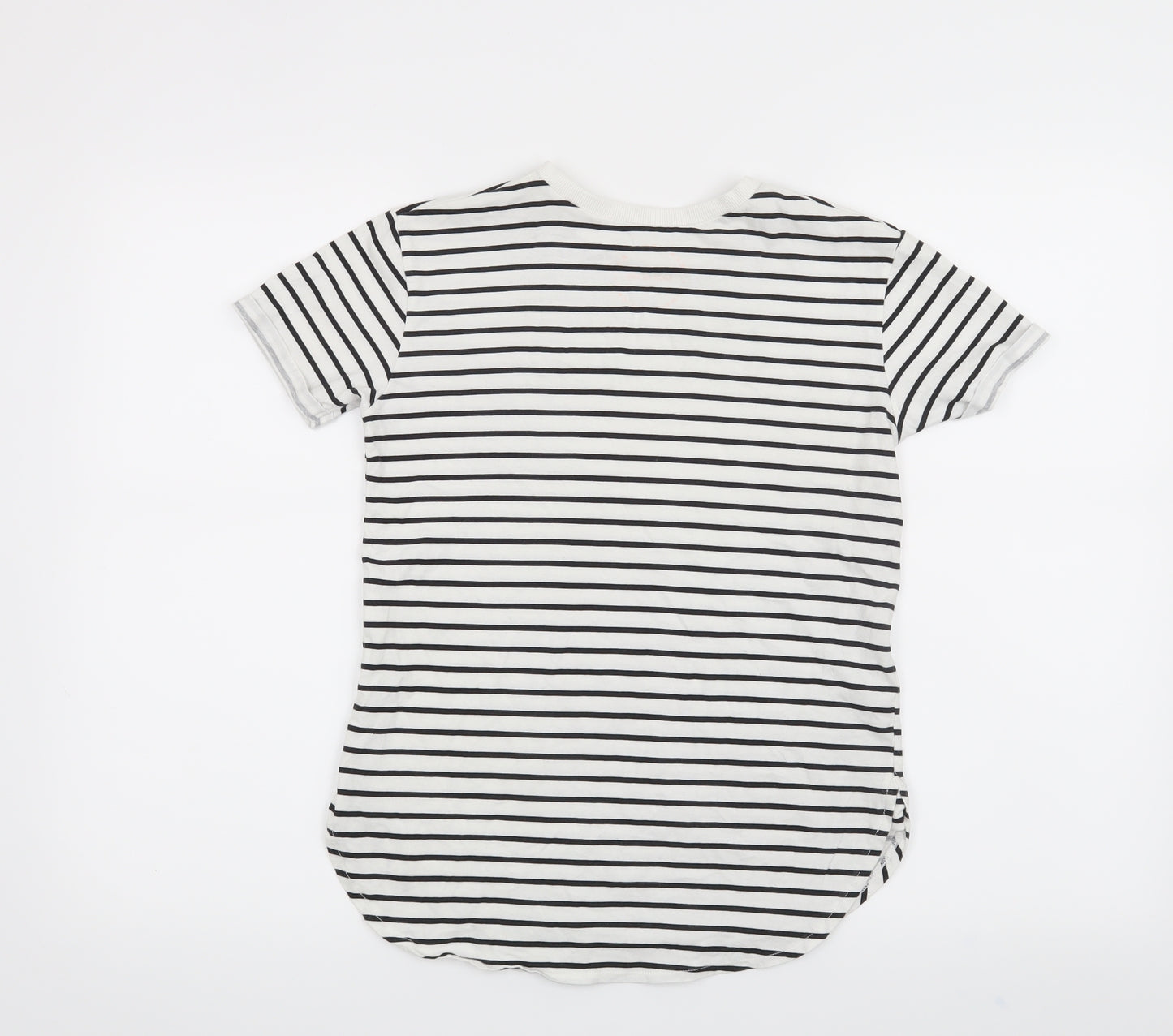 River Island Boys White Striped  Basic T-Shirt Size 7-8 Years