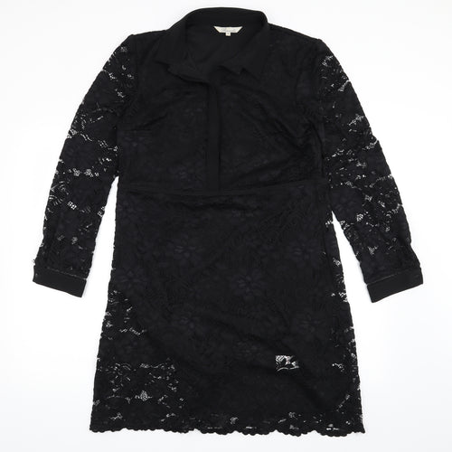 Peacocks Womens Black Floral  Shirt Dress  Size 14