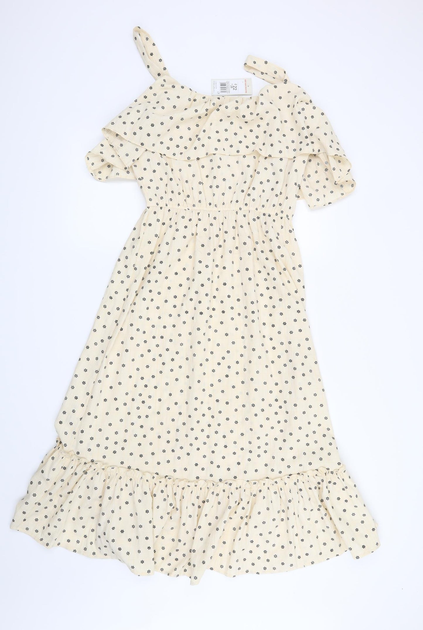 F&F Womens Beige Floral  Trapeze & Swing  Size 14