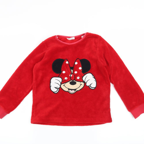 Disney Girls Red Solid  Top Pyjama Top Size 8-9 Years  - Disney Minnie Mouse