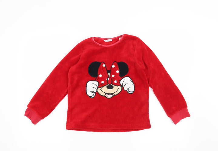 Disney Girls Red Solid Top Pyjama Top Size 8-9 Years - Disney Minnie Mouse